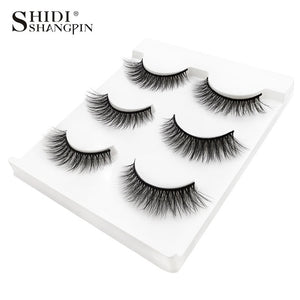 New 3 pairs natural false eyelashes fake lashes long makeup 3d mink lashes extension eyelash mink eyelashes for beauty #X11