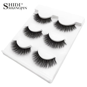 New 3 pairs natural false eyelashes fake lashes long makeup 3d mink lashes extension eyelash mink eyelashes for beauty #X11