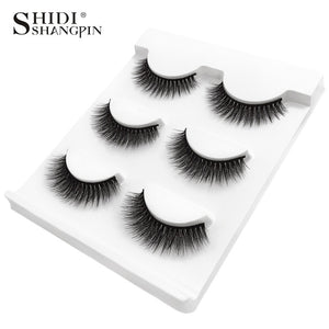 New 3 pairs natural false eyelashes fake lashes long makeup 3d mink lashes extension eyelash mink eyelashes for beauty #X11