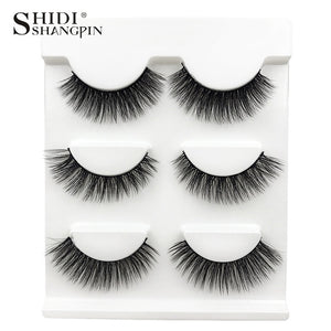 New 3 pairs natural false eyelashes fake lashes long makeup 3d mink lashes extension eyelash mink eyelashes for beauty #X11