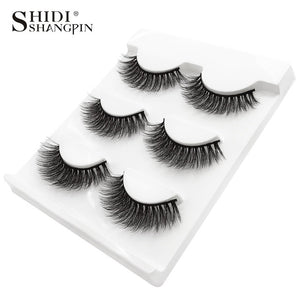 New 3 pairs natural false eyelashes fake lashes long makeup 3d mink lashes extension eyelash mink eyelashes for beauty #X11