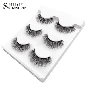 New 3 pairs natural false eyelashes fake lashes long makeup 3d mink lashes extension eyelash mink eyelashes for beauty #X11