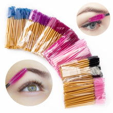 Load image into Gallery viewer, 50PCS Eyelash Brushes Eyelash Extension Brushes Disposable Eye Lash Cleaning Mascara Wands Applicator Cosmetic Makeup Tools