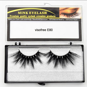 Visofree Eyelashes Mink Eyelashes Criss-cross Strands Cruelty Free High Volume Mink Lashes Soft Dramatic Eye lashes E80 Makeup