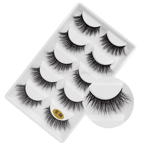 New 3D 5 Pairs Mink Eyelashes extension make up natural Long false eyelashes fake eye Lashes mink Makeup wholesale Lashes