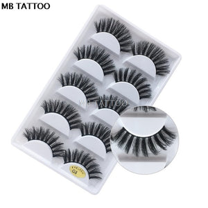 New 3D 5 Pairs Mink Eyelashes extension make up natural Long false eyelashes fake eye Lashes mink Makeup wholesale Lashes