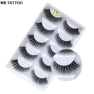 New 3D 5 Pairs Mink Eyelashes extension make up natural Long false eyelashes fake eye Lashes mink Makeup wholesale Lashes