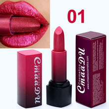 Load image into Gallery viewer, Metallic Color Lipstick Long Lasting Makeup Waterproof Lip Stick Mate Metal Shimmer Sexy Red Lips Make Up Women