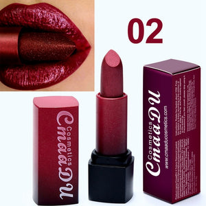 Metallic Color Lipstick Long Lasting Makeup Waterproof Lip Stick Mate Metal Shimmer Sexy Red Lips Make Up Women