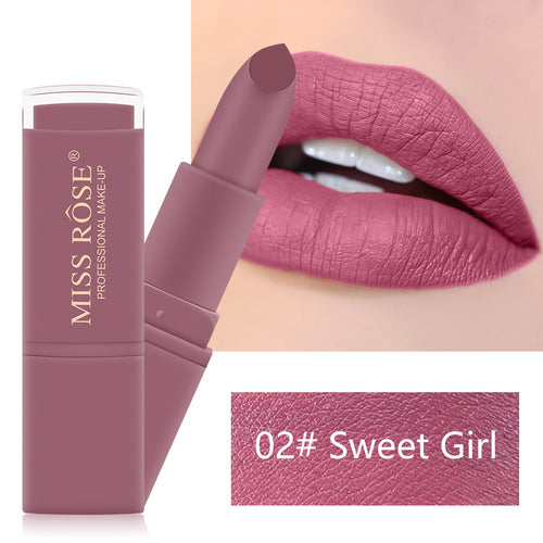 MISS ROSE 12 Colors Matte Lipstick makeup Long Lasting Waterproof lip gloss Gifts for Women Beauty Cosmetic maquillaje TSLM1