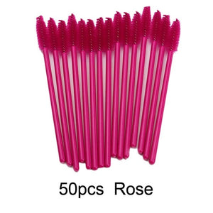 Makeup Brush Wands 50 PCS Disposable Eyelash Mascara Makeup Brush Tools Lash Extension Supplies Eyebrow Applicator Brush