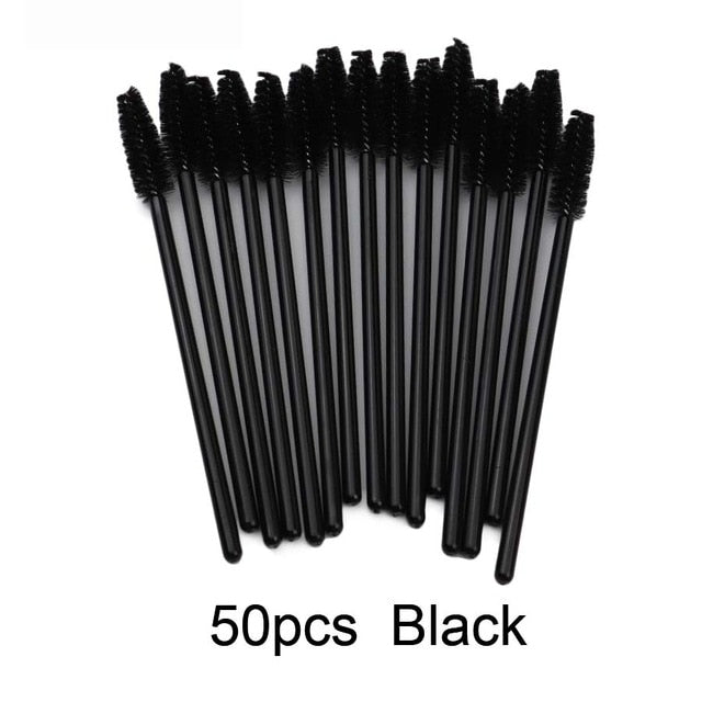 Makeup Brush Wands 50 PCS Disposable Eyelash Mascara Makeup Brush Tools Lash Extension Supplies Eyebrow Applicator Brush