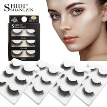 Load image into Gallery viewer, New 1 box 3 pairs Natural Long Eye Lashes 3D Multi-layer Curling Cross False Eyelashes Daily Dating Makeup Tools Fake Eyelashes