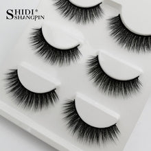 Load image into Gallery viewer, New 1 box 3 pairs Natural Long Eye Lashes 3D Multi-layer Curling Cross False Eyelashes Daily Dating Makeup Tools Fake Eyelashes