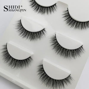 New 1 box 3 pairs Natural Long Eye Lashes 3D Multi-layer Curling Cross False Eyelashes Daily Dating Makeup Tools Fake Eyelashes