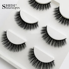 Load image into Gallery viewer, New 1 box 3 pairs Natural Long Eye Lashes 3D Multi-layer Curling Cross False Eyelashes Daily Dating Makeup Tools Fake Eyelashes