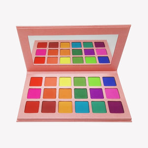 Summer Colorful Eyeshadow Palette Matte 18 Colors Shimmer Blendable Bright Eye Shadow Pallete Silky Powder Pigmented Makeup Kit