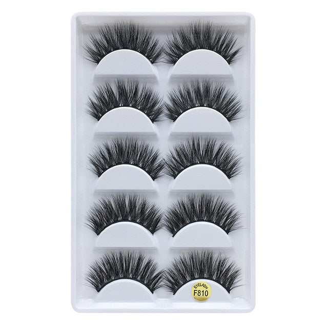 MB  5 pairs Mink Eyelashes 3D False lashes Thick Crisscross Makeup Eyelash Extension Natural Volume Soft Fake Eye Lashes