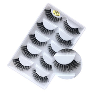 MB  5 pairs Mink Eyelashes 3D False lashes Thick Crisscross Makeup Eyelash Extension Natural Volume Soft Fake Eye Lashes