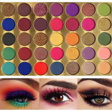 Load image into Gallery viewer, 35 Bright Colorful Matte Eyeshadow Palette Shimmery Silky Powder Long Lasting Pigments Pressed Glitter Eye Shadow Pallete Makeup