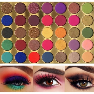 35 Bright Colorful Matte Eyeshadow Palette Shimmery Silky Powder Long Lasting Pigments Pressed Glitter Eye Shadow Pallete Makeup