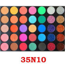 Load image into Gallery viewer, 35 Bright Colorful Matte Eyeshadow Palette Shimmery Silky Powder Long Lasting Pigments Pressed Glitter Eye Shadow Pallete Makeup