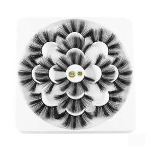 7 Pairs 3D Mink Hair False Eyelashes 25mm Lashes Thick Long Wispy Fluffy Handmade Cruelty-free Mink Eyelash Makeup Tools
