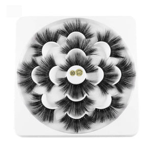 7 Pairs 3D Mink Hair False Eyelashes 25mm Lashes Thick Long Wispy Fluffy Handmade Cruelty-free Mink Eyelash Makeup Tools
