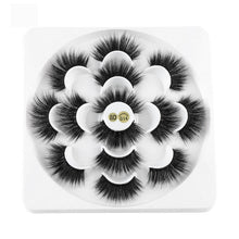 Load image into Gallery viewer, 7 Pairs 3D Mink Hair False Eyelashes 25mm Lashes Thick Long Wispy Fluffy Handmade Cruelty-free Mink Eyelash Makeup Tools