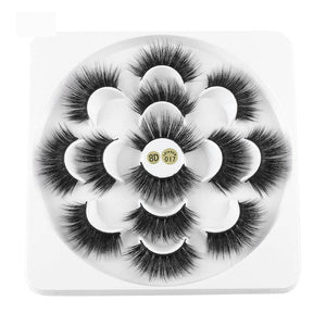 7 Pairs 3D Mink Hair False Eyelashes 25mm Lashes Thick Long Wispy Fluffy Handmade Cruelty-free Mink Eyelash Makeup Tools