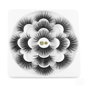 7 Pairs 3D Mink Hair False Eyelashes 25mm Lashes Thick Long Wispy Fluffy Handmade Cruelty-free Mink Eyelash Makeup Tools