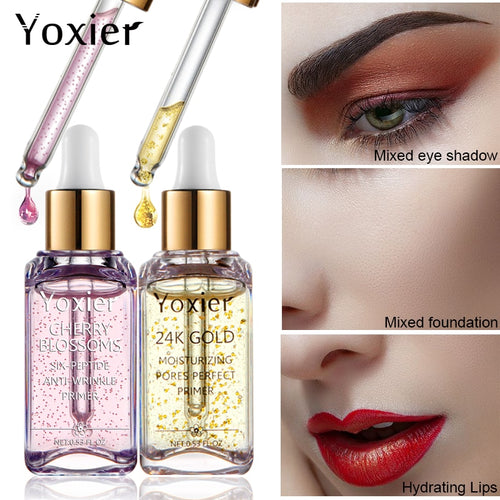 Yoxier Makeup Base Moisturizing Essence 24k Gold Elixir Oil Control Professional Matte Serum Series Brand Foundation Primer 1pcs