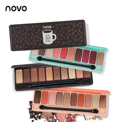 NOVO Fashion eyeshadow palette 10Colors Matte EyeShadow naked palette Glitter eye shadow MakeUp Nude MakeUp set Korea Cosmetics