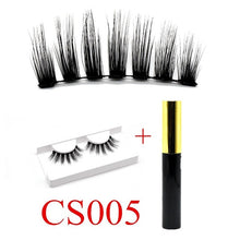 Load image into Gallery viewer, natural 3D mink Eyelashes Magnetic Eyeliner false Eyelashes 5D Fake Eyelash extension magnet lash Eye Lashes makeup