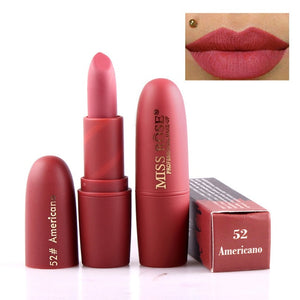 New MISS ROSE Lipstick Matte Waterproof Velvet Lip Stick 18 Colors Sexy Red Brown Pigments Makeup  Beauty