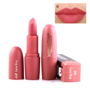 New MISS ROSE Lipstick Matte Waterproof Velvet Lip Stick 18 Colors Sexy Red Brown Pigments Makeup  Beauty