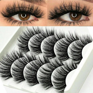 5Pair Mink Hair False Eyelashes Natural Cross False Eyelashes Long Messy Makeup Fake Eye Lashes Extension Make Up Beauty Tools