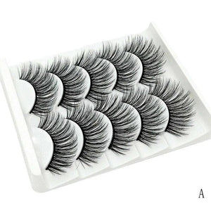 5Pair Mink Hair False Eyelashes Natural Cross False Eyelashes Long Messy Makeup Fake Eye Lashes Extension Make Up Beauty Tools