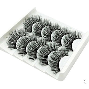 5Pair Mink Hair False Eyelashes Natural Cross False Eyelashes Long Messy Makeup Fake Eye Lashes Extension Make Up Beauty Tools