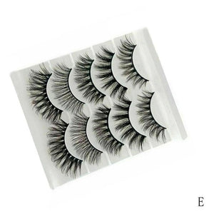 5Pair Mink Hair False Eyelashes Natural Cross False Eyelashes Long Messy Makeup Fake Eye Lashes Extension Make Up Beauty Tools