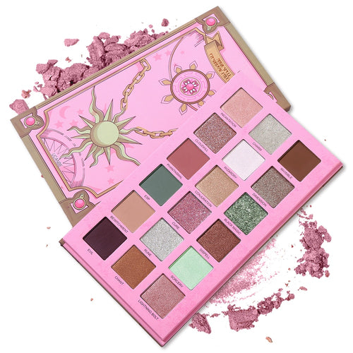UCANBE Magic Spell Eyeshadow Palette Vibrant Green Eyes Makeup 18 Colors Glitter Shimmer Matte Metallic Eye Shadow Nude Cosmetic