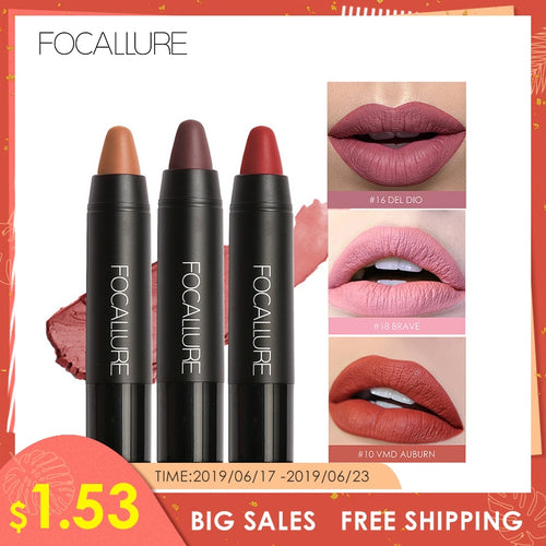 FOCALLURE 19 Colors Matte Lipsticks Waterproof Matte Lipstick Lip Sticks Cosmetic Easy to Wear Matte Batom Makeup Lipstick