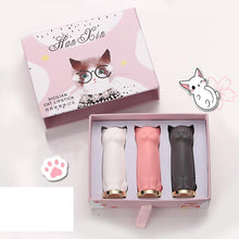 Load image into Gallery viewer, XY Fancy 3 Pcs/set Cartoon Cat Lipstick Makeup Set Waterproof Long Lasting Crystal Moisturizing Lipstick