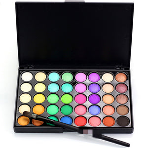 40 Color Eyeshadow Palette Matte Glitter EyeShadow Diamond Shimmer Eye Primer Luminous Eye Shadow Women Gift Smoky/Warm Color