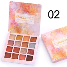 Load image into Gallery viewer, Cmaadu 16 Color Nude Shimmer Matte Eyeshadow Makeup Metallic Glitter High Pigment Shining Smoky Eye Shadow Palette Cosmetics