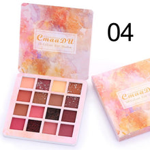 Load image into Gallery viewer, Cmaadu 16 Color Nude Shimmer Matte Eyeshadow Makeup Metallic Glitter High Pigment Shining Smoky Eye Shadow Palette Cosmetics