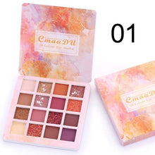 Load image into Gallery viewer, Cmaadu 16 Color Nude Shimmer Matte Eyeshadow Makeup Metallic Glitter High Pigment Shining Smoky Eye Shadow Palette Cosmetics