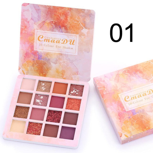 4 Style 16 Colors Cosmetic Powder Eyeshadow Pallete Professional Makeup Shimmer Matte Eye Shadow Gliltter Shine Palette C528