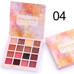 4 Style 16 Colors Cosmetic Powder Eyeshadow Pallete Professional Makeup Shimmer Matte Eye Shadow Gliltter Shine Palette C528